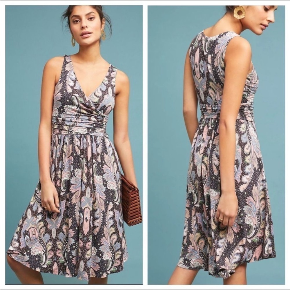 Anthropologie Maeve Soft Paisley Dress EUC